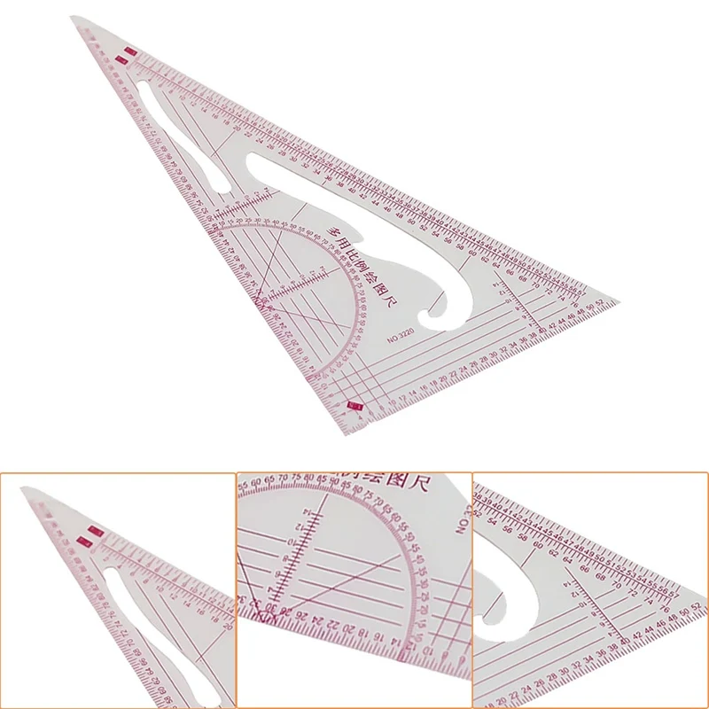 

1pc Affordable Clothing Share 90 Degrees Triangular Scale Ruler Parts Clothing Plate Scale