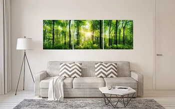 

Custom Canvas Wall Art Magical Tree Filled Forest Modern Multi Panel Split Canvas Prints for Living Room Decor Drop shipping