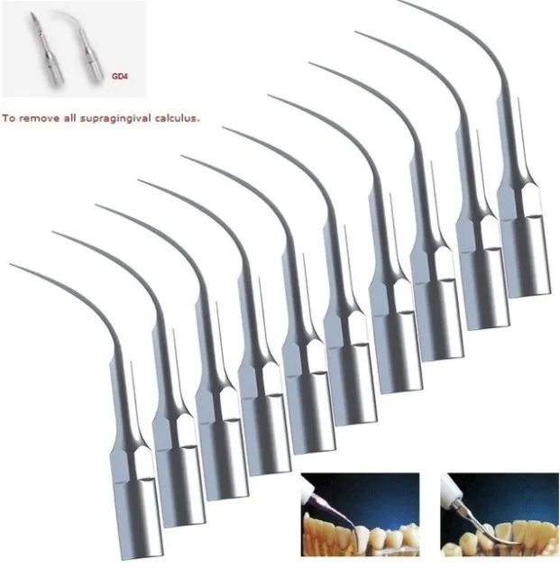 

10pcs Dental Ultrasonic Scaler Tip GD4 fit DTE SATELEC Scaler Handpiece Z-2