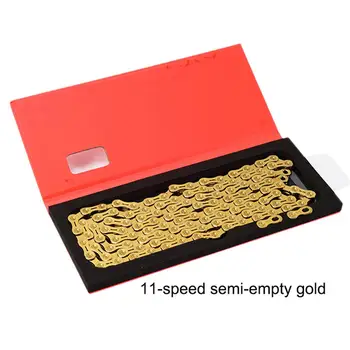 

Mounchain Speed Bike Chain with Magic Buckle Lightweight Hollow-out Bicycle Chain bike accessories