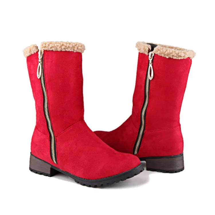 Bottes 47 Mode Botas Casual ardoisé Cycle Hiver marron Grande rouge 33 Noir Orteil Chaussures 2017 Pour Femmes Chaud Boucle 919 Taille Mujer Nouveau D'hiver VUzMSp
