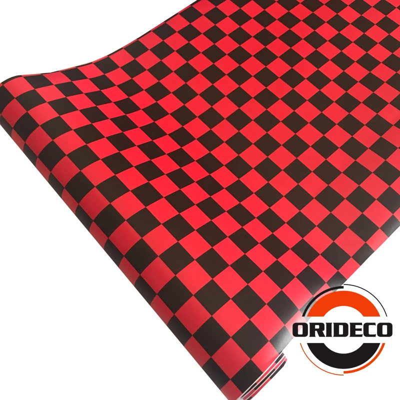 Red Black Camouflage Vinyl Racing Checkered Flag Sticker 1