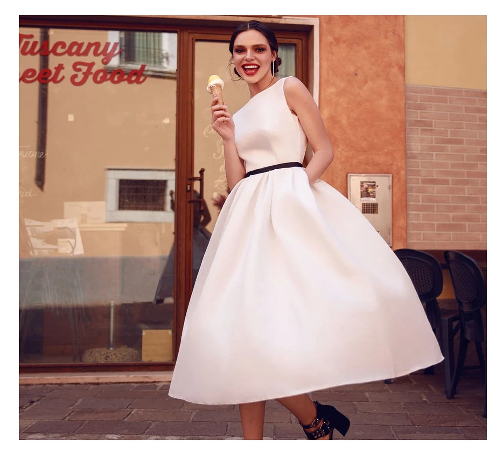 

Short Wedding Dress 2019 Beach White Dresses Backless vestido de noiva Hot Sale Vestido De Novia Playa Wvening Party