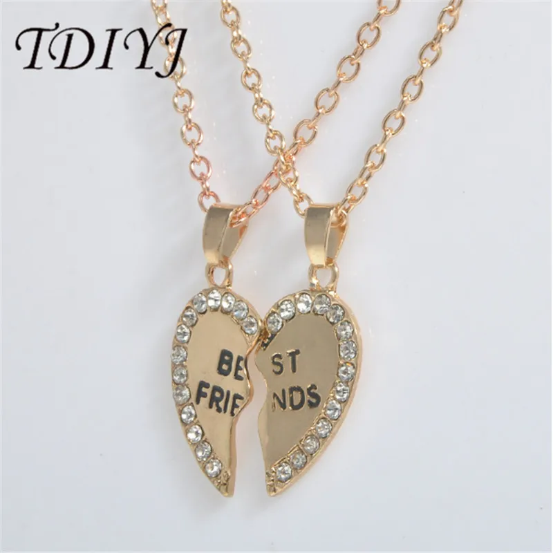 

TDIYJ Friend Forever Series Two-color Gold And Silver Pendant Necklace Half And One Half Girlfriend Brother Couple Whole Sale