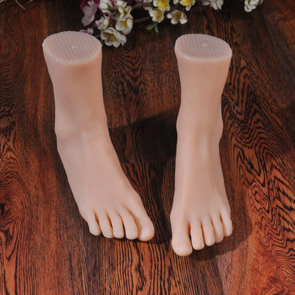 1 pair Lifesize Soft Mannequin Foot Model for Nail Tattoo Practice Jewelry Display - Very Realistic