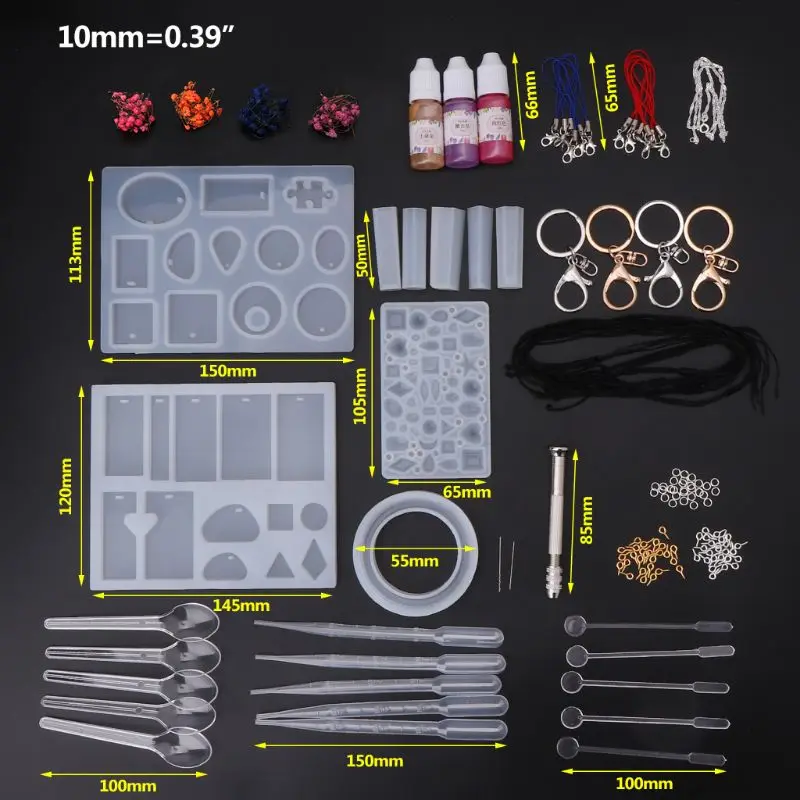 Ремесла эпоксидная форма Цепочки и ожерелья Сушеные цветок ювелирных изделий модель DIY Литые детали набор украшения