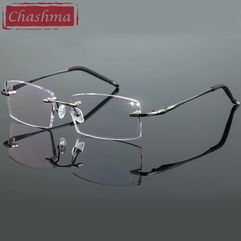 Титановые мужские очки Chashma градиентные цветные линзы без оправы индивидуальные