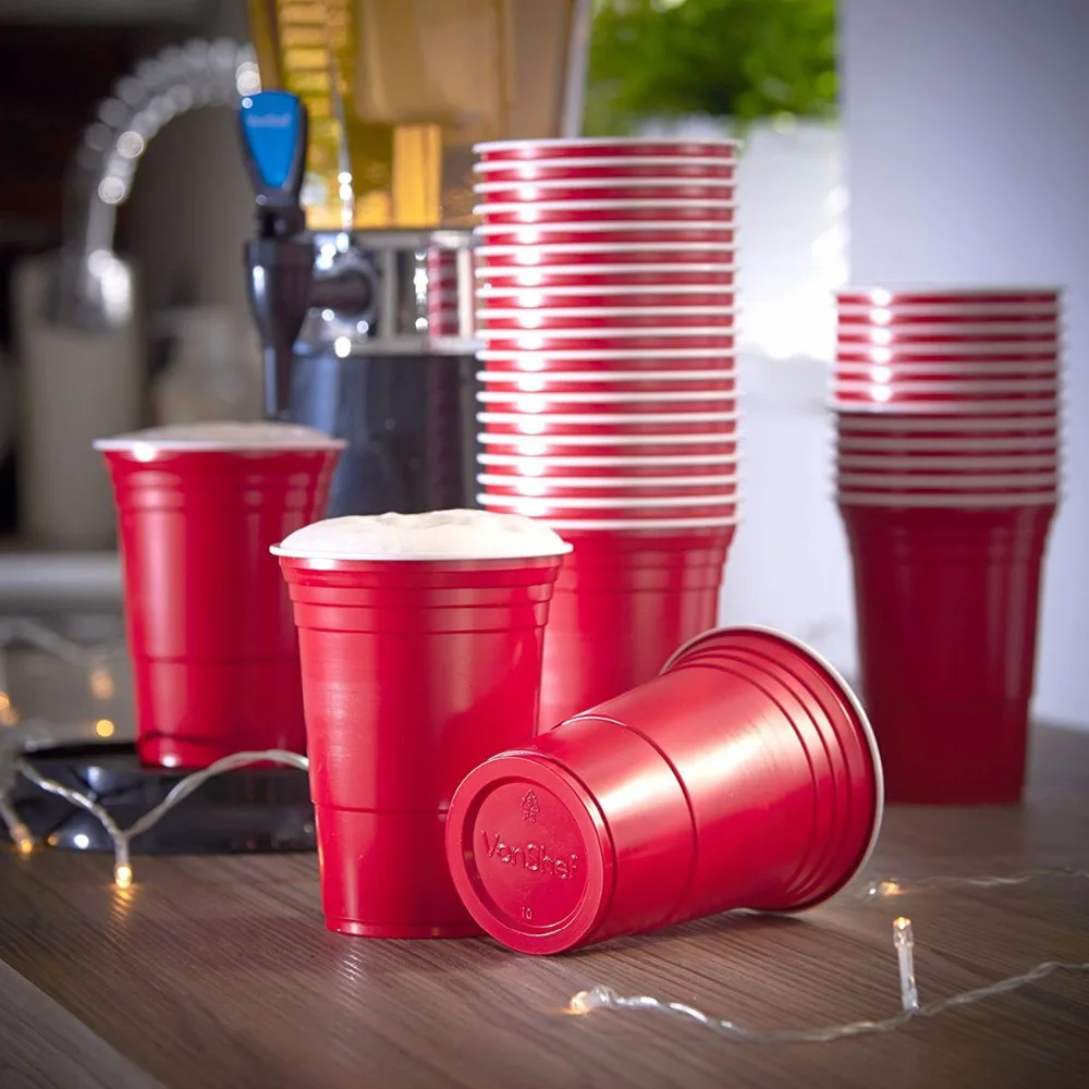Event Supplies Red Party Cup Plastic Cold Drinks BEER PONG 16 Oz
