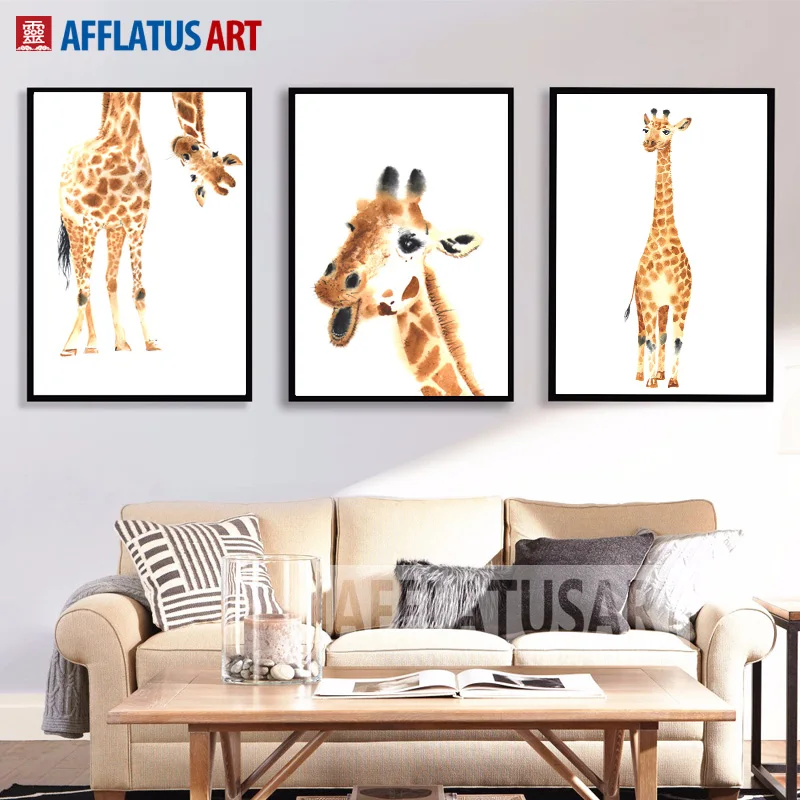 

Watercolor Giraffe Wall Art Canvas Painting Wall Art Posters And Prints Canvas Art Animals Wall Pictures For Living Room Decor