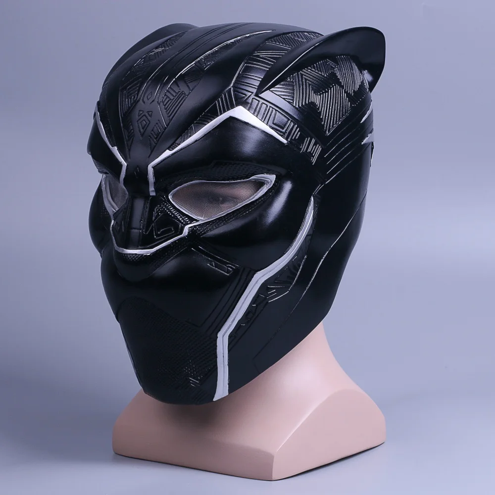 High Quality 2018 AvengersInfinity War Black Panther T'Challa Helmet Mask Halloween Costume Mask Cosplay Men's PVC (3)