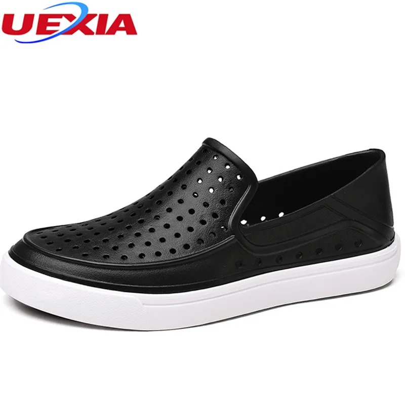 

UEXIA Summer Sandals Men Outdoor Breathable Hollow EVA Shoes Men Beach Casual Sandalias Slip On Flip-Flops Lightweight Zapatos