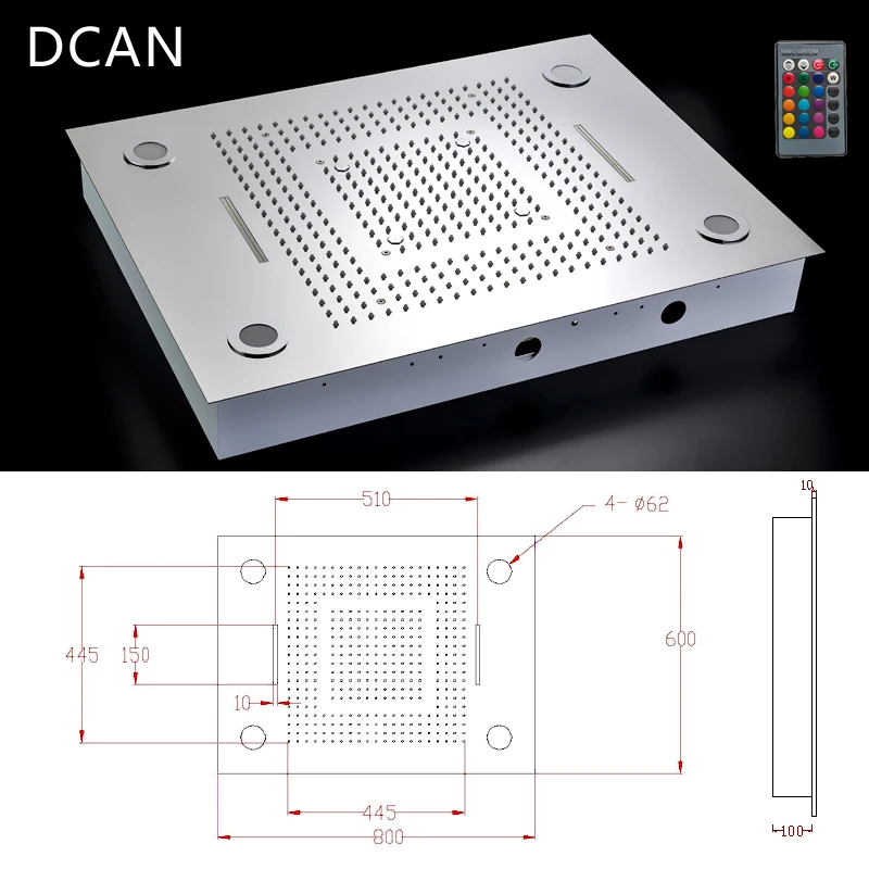 Multi Function Rainfall Shower Heads Led Light Remote Control Shower Head 600800mm Ceiling Rain Shower Waterfall Massage (11)