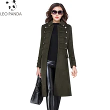 Зимнее женское Новое приталенное шерстяное пальто с отложным воротником, осенняя мода, средней длины, высокое качество, двубортное, размера плюс, женская верхняя одежда