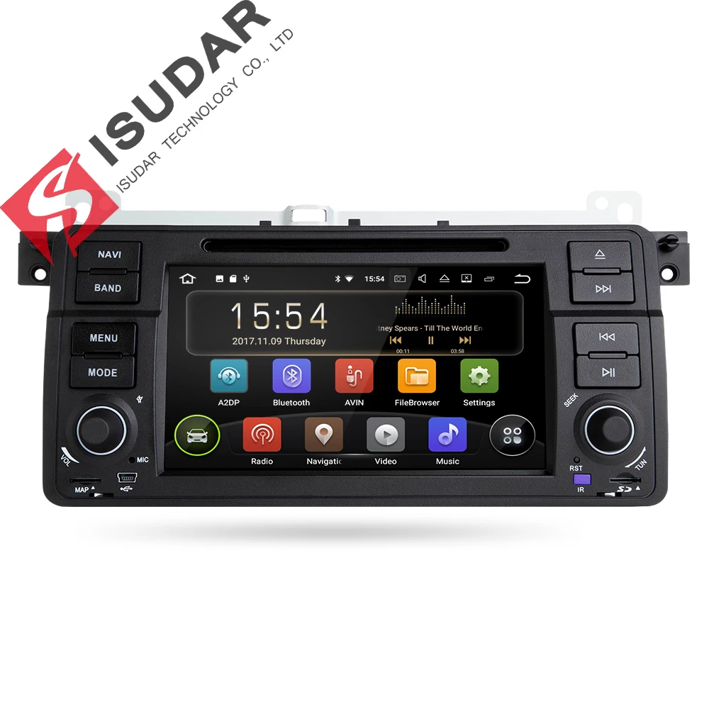Isudar font b Car b font Multimedia Player Android 7 1 1 GPS 2 Din Autoradio