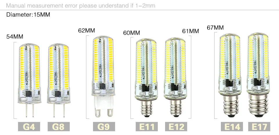 Bombillas LED G4 G9 LED Corn Light Bulb G8 E11 E12 E17 E14 LED Lamp 220V 110V (10)