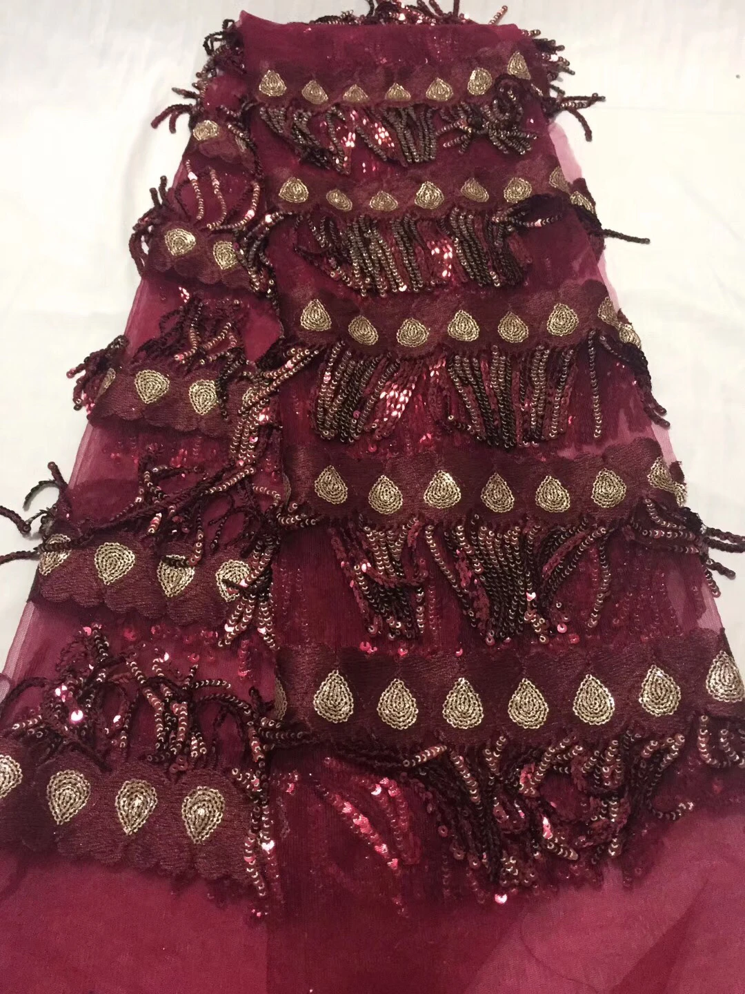 Расшитая блестками стильная африканская Высококачественная чистая свадебная кружевная ткань нигерийский тюль с блестками швейный материал для вечернего платья KCD9145