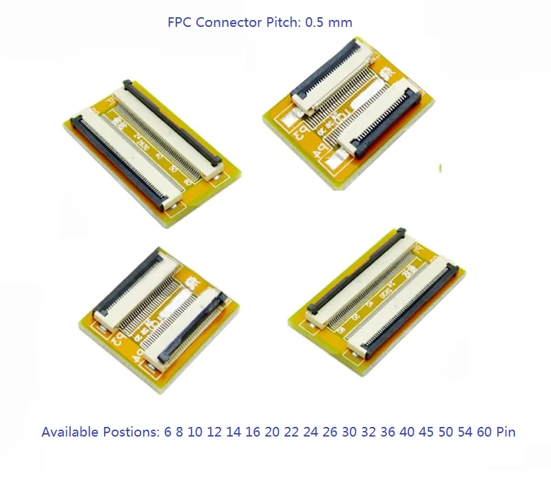 1 шт. Гибкий плоский кабель FFC FPC расширение PCB шаг 0,5 мм 6 P 8 10, 12, 14, 16, 20, 22, 24, 26-30 32 36 40 45 50 54 60 Pin-код