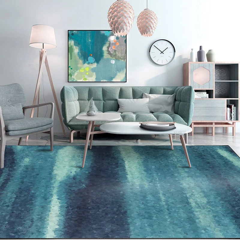 

Fashion Modern Simple Artistic Abstract Dark Blue Door Foot Bathroom Kitchen Mat Living Room Bedroom Decorative Carpet Area Rug