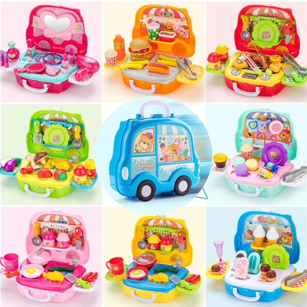 

Children Kids Kitchen Kitchenware Make Up Pretend Role Play Toys Playset Travel Case Kit For Boys Girls Educational Gift