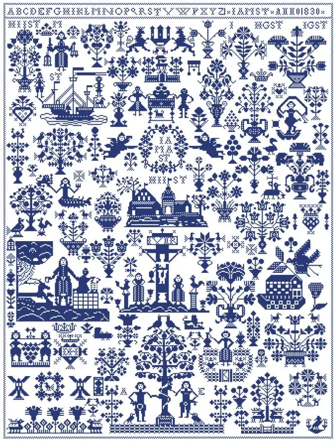 

My garden cross stitch package simple 18ct 14ct 11ct white fabric cotton silk thread embroidery DIY handmade needlework