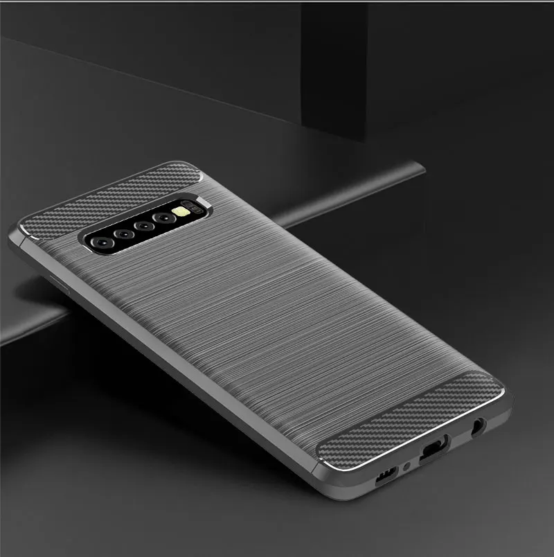 For Galaxy S10 Plus Cover Shockproof Carbon Fiber Soft Silicone Phone Back Case for SSMSUNF S10+ S10E Protective Bumper Fundas (9)