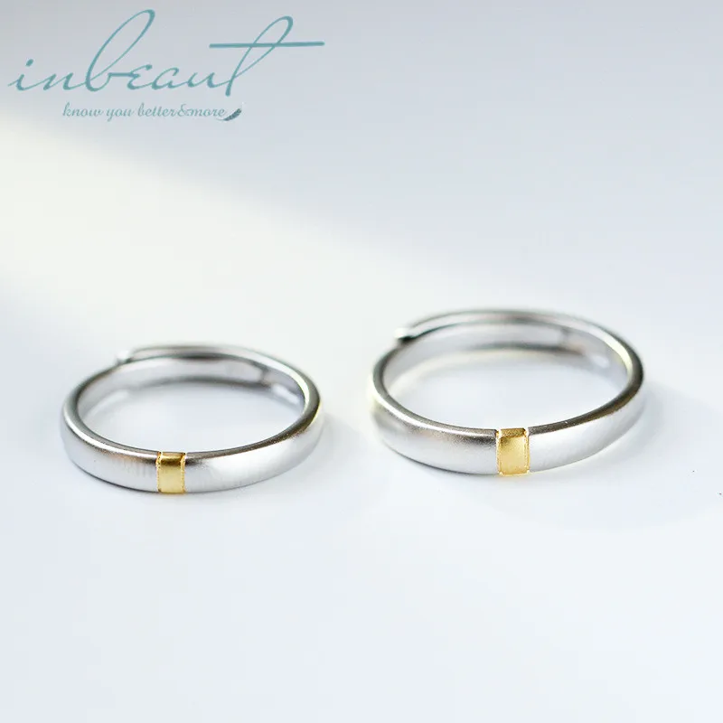 

inbeaut Silver One Meter Sunshine Couple Rings Love Shine into You&Me Heart Round S925 Wedding Rings for Women and Men Jewelry