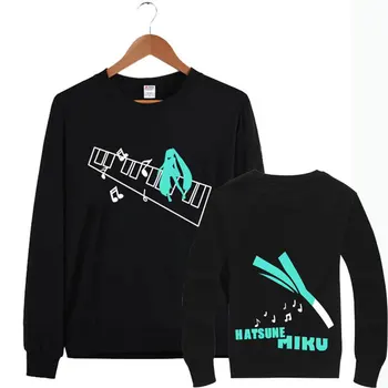 

Fashion Pullover Hoodies Hatsune Miku Scallion Fleece Crew Neck Sweatshirt Loose Casual Jersey Full Sleeve Hoodie Warm Tops Coat