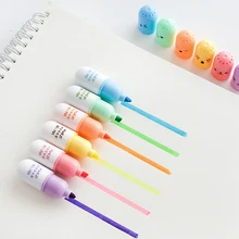 6 цветов милые Kawaii радужные таблетки маркер ручка для школы Японский Корейский канцелярские принадлежности