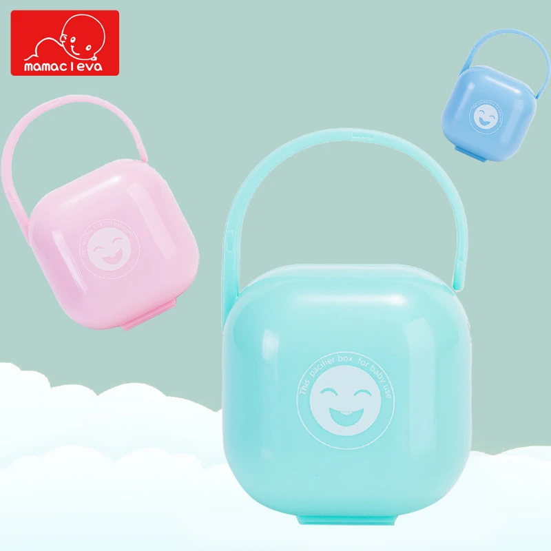 

Baby Pacifier Box Newborn Portable Nipple Storage Case with Handle Dustproof Soother Container for Outing Travel Stroller Carry