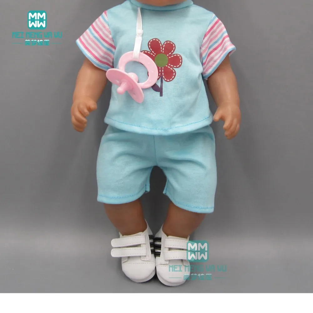 Детская Одежда для куклы подходит 43 см игрушки Новорожденные куклы аксессуары футболка с короткими рукавами шорты