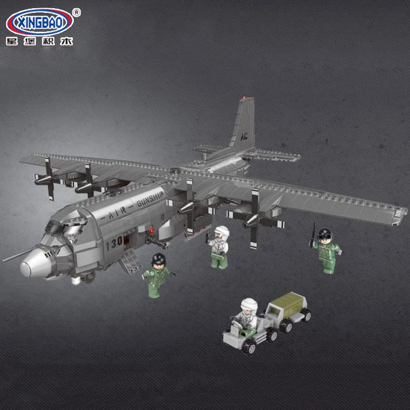 

XINGBAO 06023 1713PCS Military Series The AC130 Aerial Gunboat Set Model Building Blocks Bricks Educational Toys Birthday Gifts
