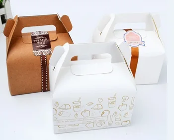 

13*8.7*10cm 3 colours Cake Box, Bakery Boxes muffin biscuits food box ,Fast free shipping