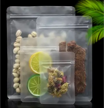 50pcs/Lot Self Sealing Ziplock Matte Clear Tea Bag Food Pouches Pack Bags Plastic Packaging For Coffee Tea 30pcs lot 2size translucent packaging bag plastic bags pouches wrappers cupcake 8 5x23cm