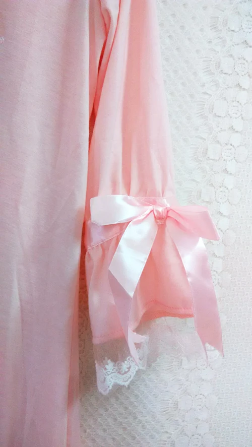 Kawaii/шелковое Хлопковое платье в стиле Лолиты для девочек; розовое платье для сна; милое винтажное платье принцессы с бантами