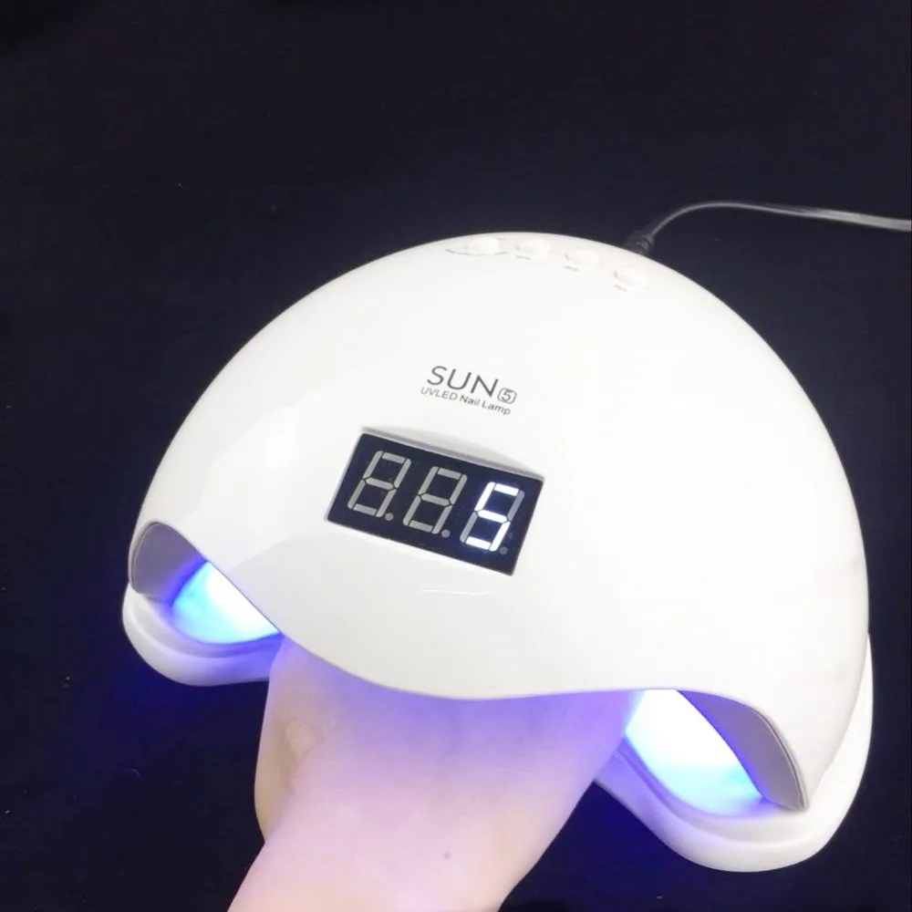 

48W SUN5 Plus 24LEDs LCD Display Nail Glue Dryer Large Space 15/30/60S UV LED Nail Drying Tools Daul Hands Makeup Free Shipping
