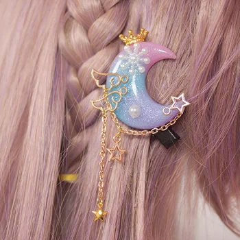 Kawaii Princess Lolita Handmade Moon Hair Accessory