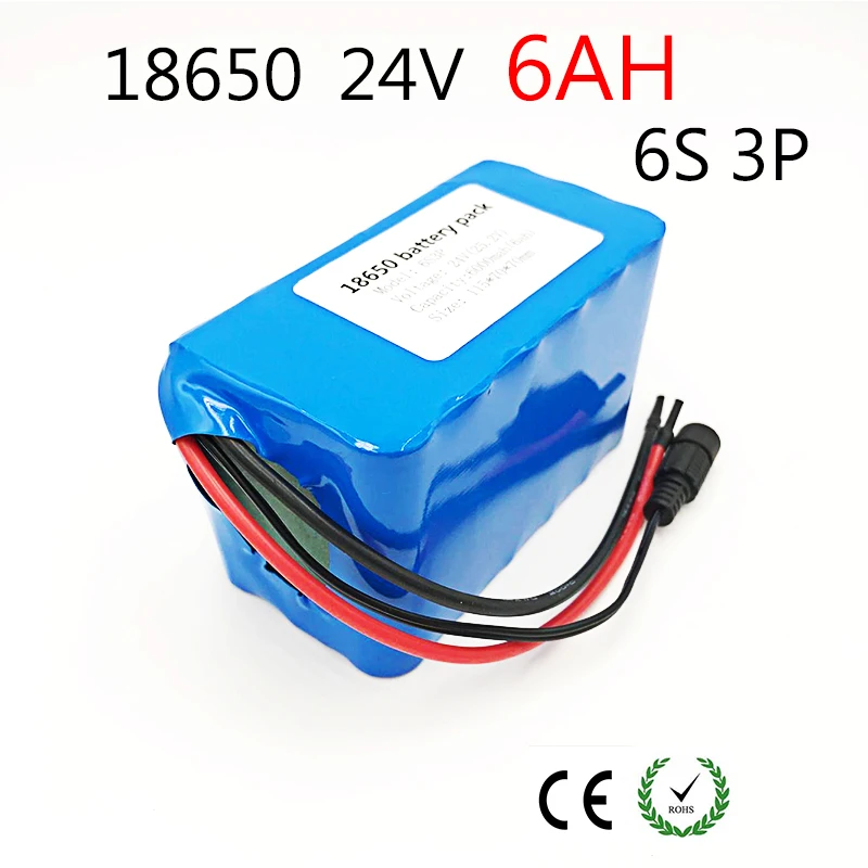 24V аккумулятор 25,2 V 6Ah 18650 Аккумулятор 6000mAh аккумуляторная батарея для gps-навигатора/камеры/Гольф-автомобиля/электрического велосипеда/светодиодный/светильник