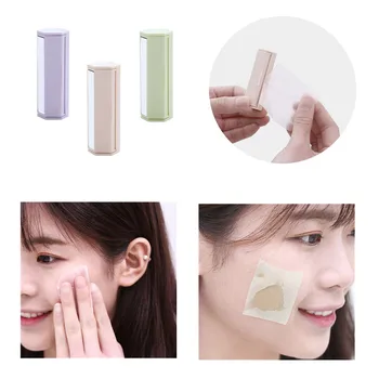 

Portable Facial Absorbent Paper Wipes Oil Control Face Cleanser Green Tea Rose Lavender with Mirror Men Women