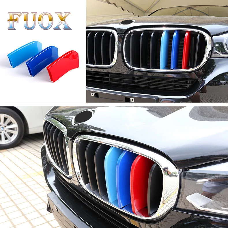 3 шт. для BMW X5 E70 F15 X1 E84 F48 X3 F25 X4 F26 X6 E71 F16 автоспорта Мощность M производительность передняя решетка отделка полосы крышку