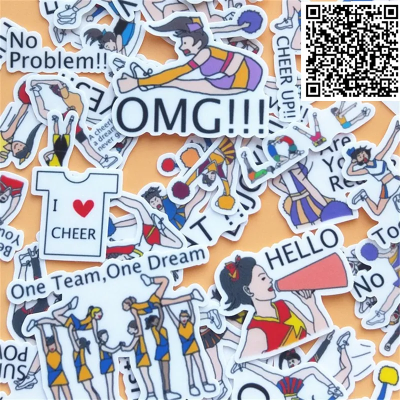 

New Trendy Cheerleaders for girl Stickers Toy for DIY Exercise Book Diary 40Sheets A Pack Toys For Children Colorful Toy Sticker