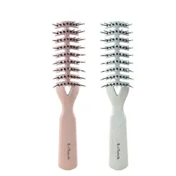 1Pc Fishbone Shape Elastic Comb Teeth Breathable Blowing Fluffy Hair Comb Hairbrush Wheat Straw Pro Styling Hair Vented Brush