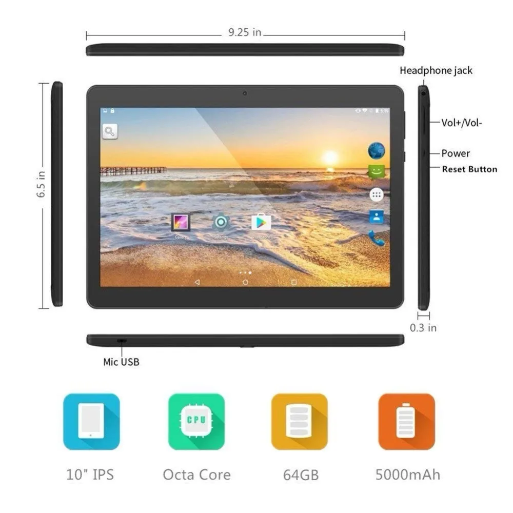 3G Phone Call Android 7.0 OS 10 inch 1280X800 IPS Touch Screen 4GB+32GB Dual Camera Dual SIM Wifi GPS Octa Core Tablet pc 10 (13)