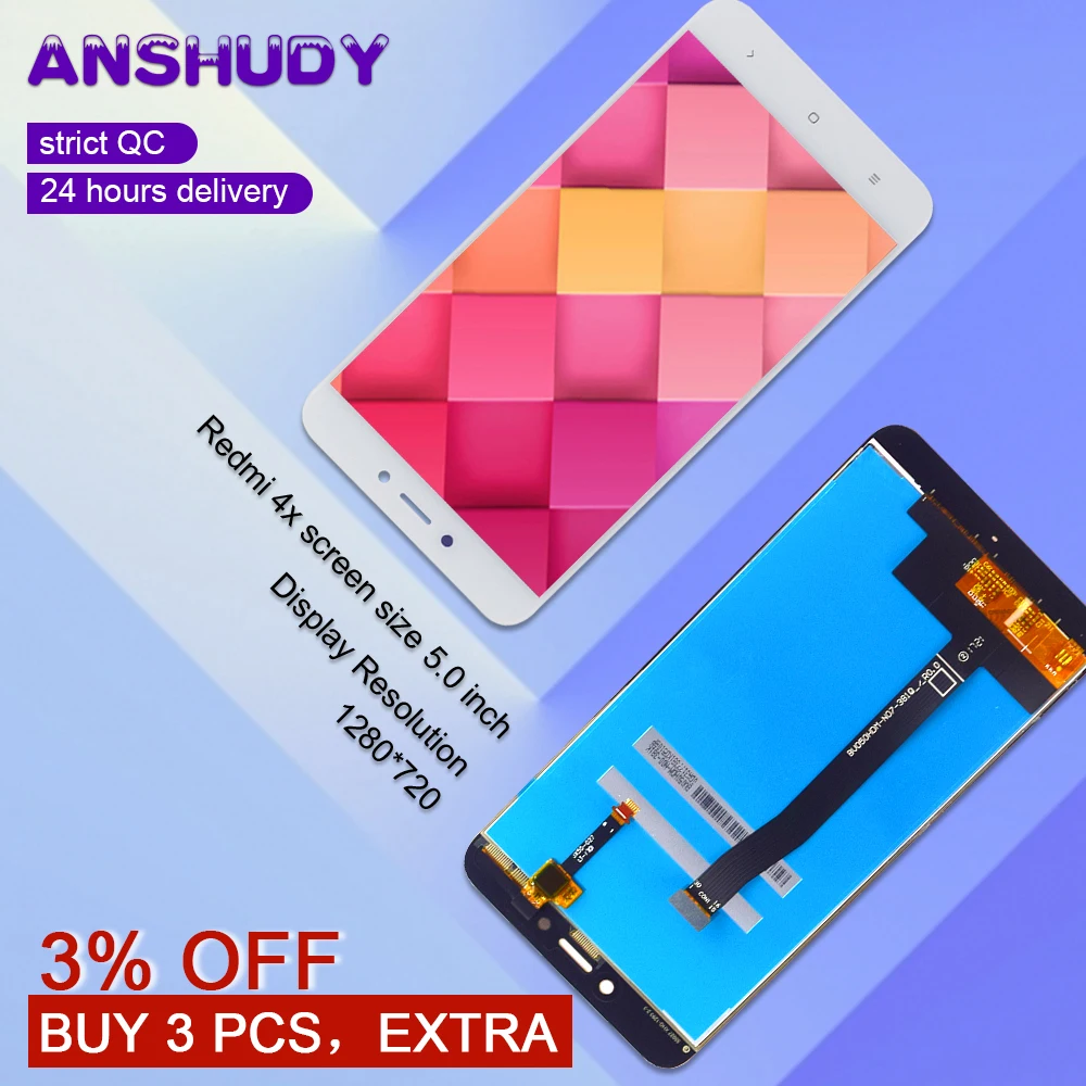 

For Xiaomi Redmi 4X LCD Display Touch Screen Digitizer Assembly For Xiaomi Redmi 4X Display Screen Replacement