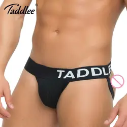 Taddlee бренд 2 шт. Для Мужчин's Jockstraps Нижнее белье Гей пениса хлопок Джок ремни трусы купальник с заниженной талией открытая задняя часть G