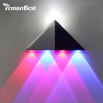 

LemonBest Three-color 5W Wall Lamp Aluminum LED Wall Light Modern Home Lighting Indoor Decoration Red Blue Cool White AC 85-265V