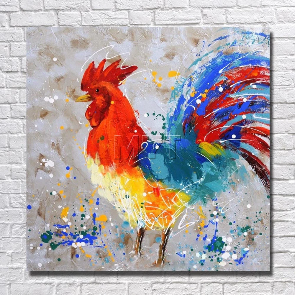 

Artist Painted Chicken Wall Art Home Decoration Living Room Decorative Fine Art Pictures With Framed Painting Canvas Art