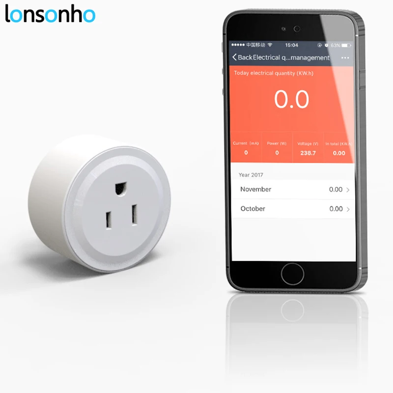 

Lonsonho WiFi Smart Plug Smart Plug US Mini Outlet Energy Monitoring No Hub Required Works with Alexa Google Assistant IFTTT