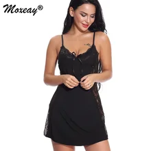 Moxeay женское шелковое кружевное платье на бретельках с v-образным вырезом, сексуальное женское белье, модальное нижнее белье, женская пижама, сорочка, нижнее белье