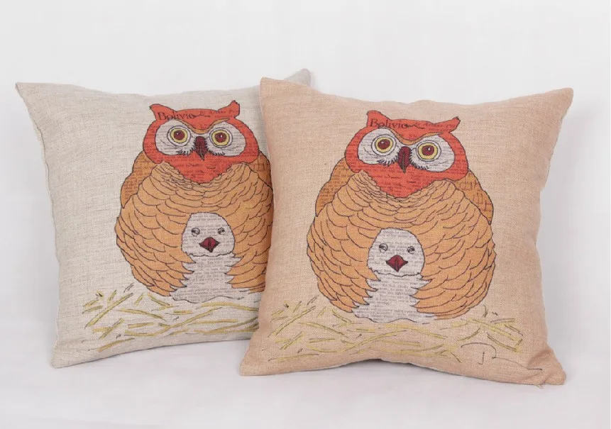 لطيف البومة الأسرة البومة وسادة وسادة كتان القطن وسائد سيارة مكتب سائد أريكة 45*45 سنتيمتر 2 قطعة/الوحدة لطيف البومة الأسرة البومة وسادة وسادة كتان القطن وسائد سيارة مكتب سائد أريكة 45*45 سنتيمتر 2 قطعة/الوحدة