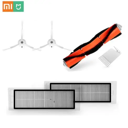 100% Original XIAOMI MI Robot Vacuum Part Pack Side Brush X2PC HEPA Filter X2PC, Main Brush X1PC, Cleaning Tool X1PC 
